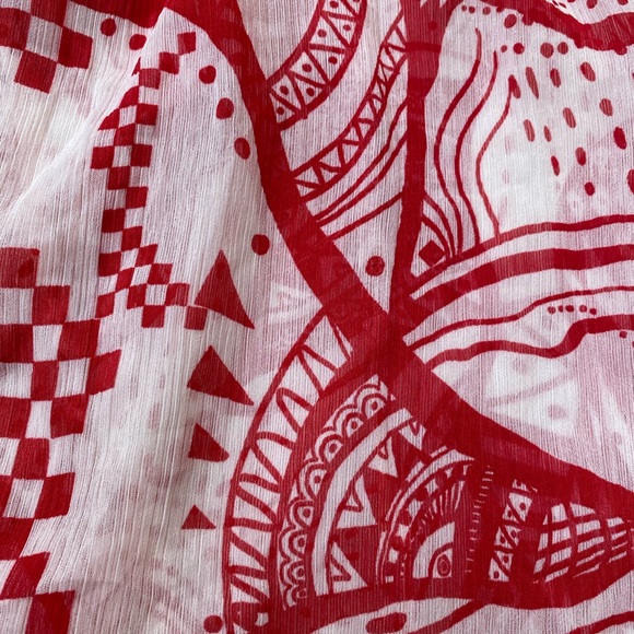 🌻River Island Red Print frill midi dress. Length 50,bust 36,37. - Picture 7 of 11